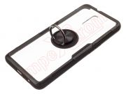 Transparent and black RING cover with black anti-fall ring for Oppo Reno, PCAT00, PCAM00